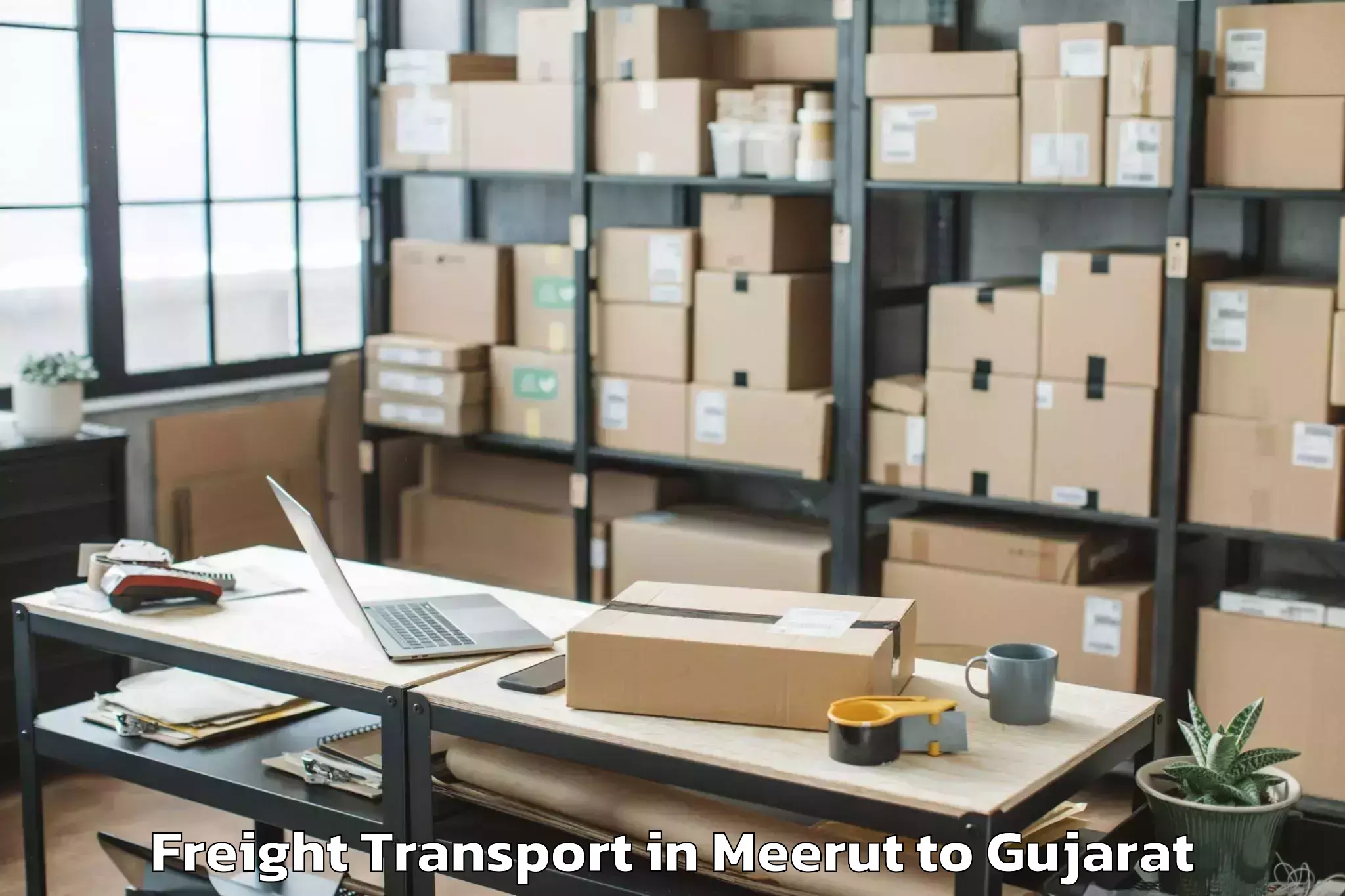 Get Meerut to Sardarkrushinagar Dantiwada Ag Freight Transport